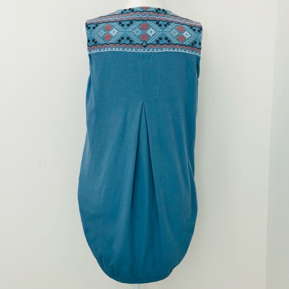 ⭐️Prana⭐️Heloise Tunic Embroidered Blue Cotton Tank Top Active Outdoors Wo's S - Picture 5 of 12